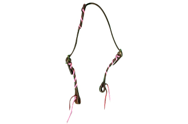 Oiled One Ear Hot Pink Laced Head Stall